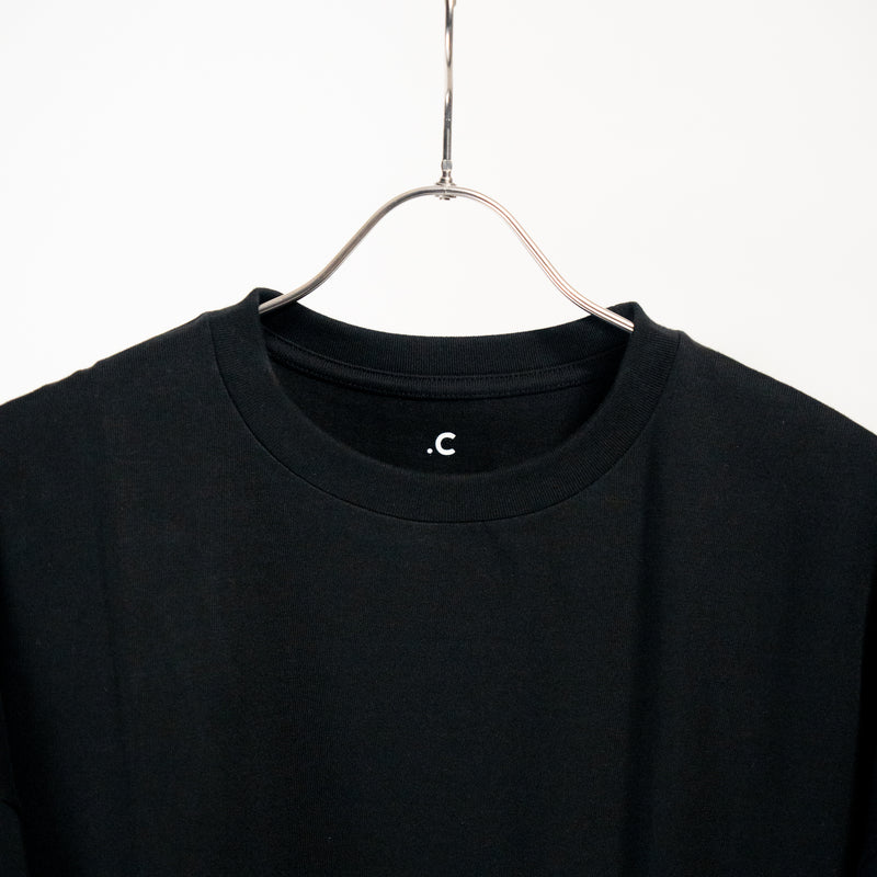 Crew Neck Black Three quarter sleeve Tee