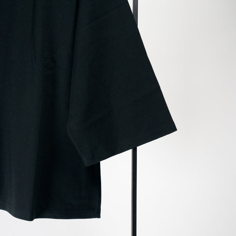 Crew Neck Black Three quarter sleeve Tee
