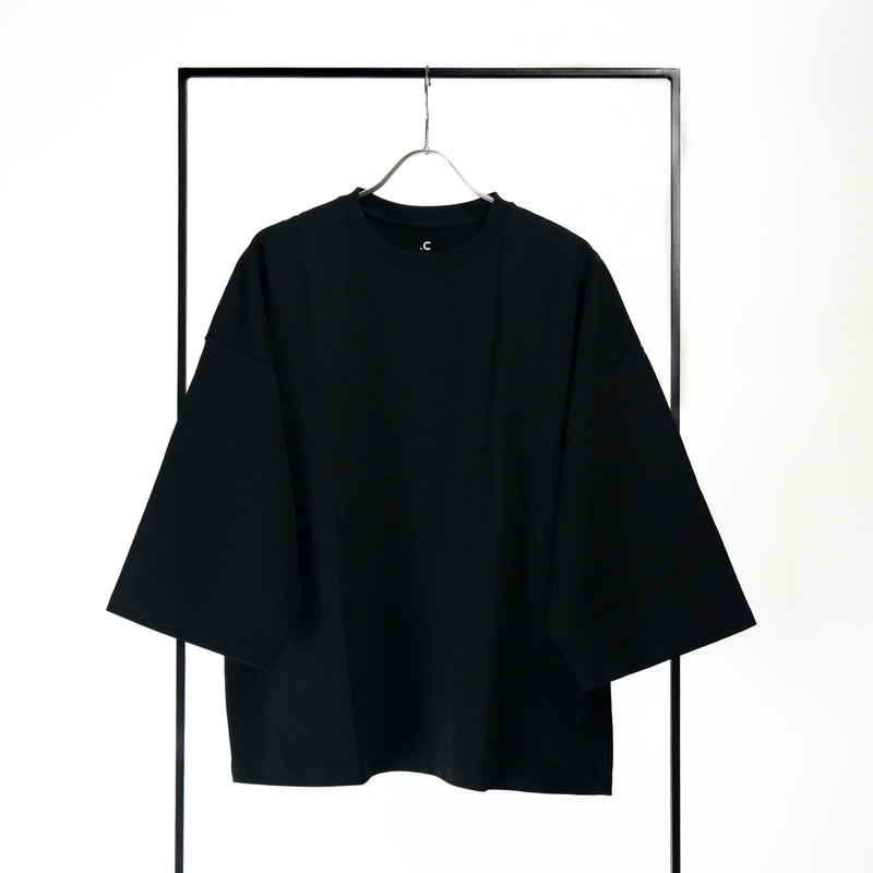 Crew Neck Black Three quarter sleeve Tee