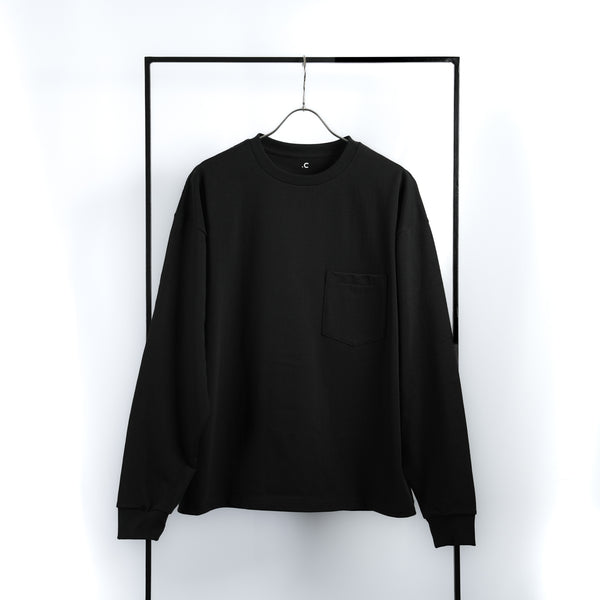 Crew Neck Black Long Tee - 23ss